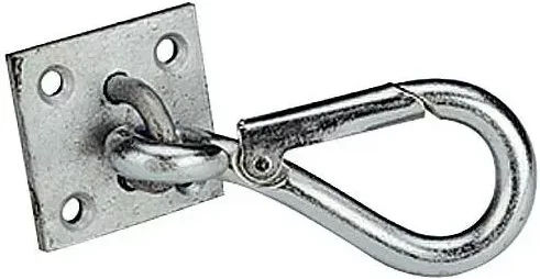 Karabinerplatte aus Stahl für Wandbefestigung von Kameras in Silber – Bild 1 von 1
