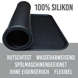 KaraLuna Basic Silikon Napfunterlage für Hunde und Katzen Schwarz 60x40 cm L - 1 Stk. – Bild 1 von 8
