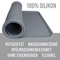 Produktbild von KaraLuna Basic Silikon Napfunterlage rutschfest grau 60x40 cm für Hunde und Katzen - 1 Stk.