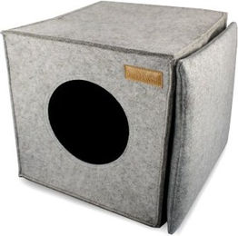 KaraLuna Katzenhöhle aus Filz in Hellgrau – Bild 1 von 3