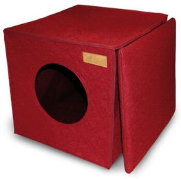 KaraLuna Katzenhöhle aus Filz in Rot für das Regal – Bild 1 von 2