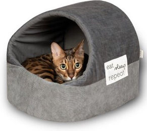 KaraLuna Katzenhöhle Kuschelhöhle aus Stoff für Katzen und kleine Hunde in Grau – Bild 1 von 7