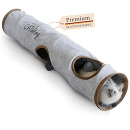 KaraLuna Katzentunnel XXL Katzenhöhle aus Polyester Grau – Bild 1 von 13