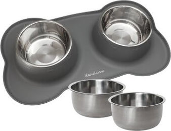 KaraLuna Napfunterlage mit 2 Näpfen grau Größe L - 850 ml – Bild 1 von 1