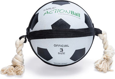 Karlie Action Ball Hundespielzeug Fußball aus Gummi Schwarz-Weiß Durchmesser 19 cm für kleine Rassen – Bild 1 von 3