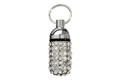 Produktbild von Karlie Adresstube Silber mit Strasssteinen für Katzen 15x8 mm