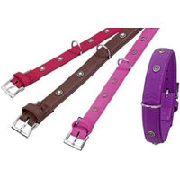 Produktbild von Karlie Art Buffalo Deco Halsband aus Kunstleder Rot Größe L 50 cm x 30 mm - 50 cm