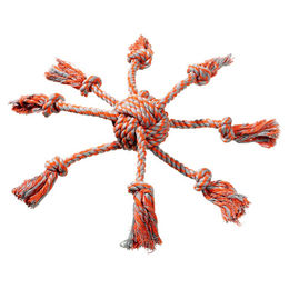 Produktbild von Karlie Baumwollspielzeug Octopus für Hunde und Katzen 8 cm Orange Grau