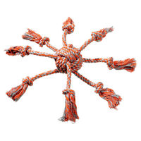 Produktbild von Karlie Baumwollspielzeug Octopus für Hunde und Katzen 8 cm Orange Grau