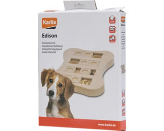 Karlie Brain Train Edison Intelligenzspielzeug aus Holz für Hunde 25 x 20 x 2,5 cm Beige - 1 Stk. – Bild 1 von 3