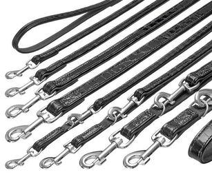 Produktbild von Karlie BUFFALO KROKO Hundeleine aus Kunstleder Schwarz 100 cm 18 mm - 100 cm