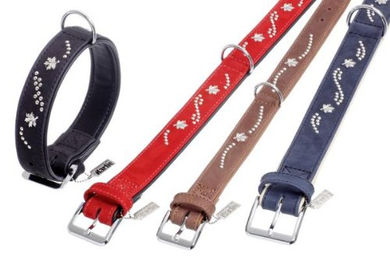 Produktbild von Karlie Buffalo Noble Hundehalsband aus Leder Dunkelblau-Hellbeige Größe L 40 cm - 40 cm