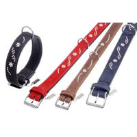 Produktbild von Karlie Buffalo Noble Hundehalsband aus Leder Dunkelblau-Hellbeige Größe L 40 cm - 40 cm