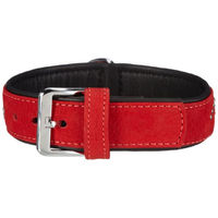 Produktbild von Karlie Buffalo Noble Hundehalsband aus Leder Rot Schwarz 35 mm x 50 cm