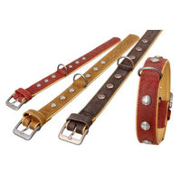 Produktbild von Karlie Buffalo Oriental Hundehalsband aus Leder in Dunkelrot-Braun Größe L 40 cm 30 mm