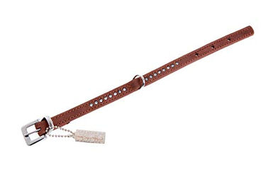 Produktbild von Karlie Buffalo Strass Halsband aus Kunstleder Braun Größe L 24 cm 10 mm