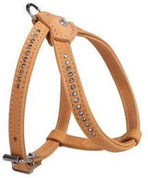 Produktbild von Karlie Buffalo Strass Hundegeschirr aus Leder in Hellbraun für kleine Hunde mit Brustumfang 20-27 cm