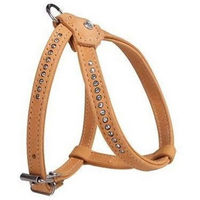 Produktbild von Karlie Buffalo Strass Hundegeschirr aus Leder in Hellbraun für kleine Hunde mit Brustumfang 20-27 cm