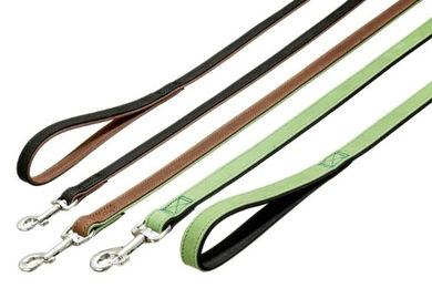 Karlie Buffalo Waidmannsheil Hundeleine aus Leder in Braun-Grün 110 cm - 110 cm – Bild 1 von 5
