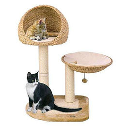 Karlie Deluxe Kratzbaum Banana Leaf für Katzen Beige L 100 cm Höhe – Bild 1 von 2