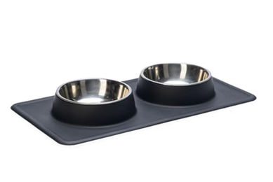 Karlie Dex Dinner Set Futternapf aus Silikon und Edelstahl Schwarz 2 x 350 ml - 700 ml – Bild 1 von 4