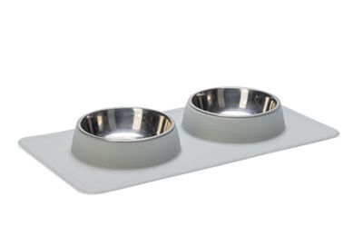 Karlie Dex Dinner Set Futternapf aus Silikon und Edelstahl Weiß 2 x 350 ml - 700 ml – Bild 1 von 3