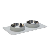 Produktbild von Karlie Dex Dinner Set Futternapf aus Silikon und Edelstahl Weiß 2 x 350 ml - 700 ml