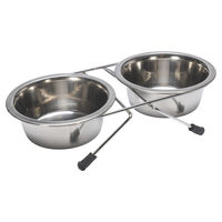 Produktbild von Karlie Duo Diner Futternapf aus Edelstahl in Silber Durchmesser 11 cm - 500 ml