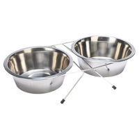 Produktbild von Karlie Duo Dinner Erhöhter Napf aus Edelstahl in Silber - 1600 ml