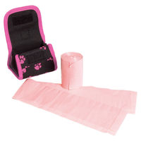 Produktbild von Karlie Easy Bag Beutelspender für Hunde aus Nylon in Schwarz/Rosa XL - 2 x 12 Stk.