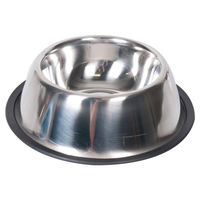 Produktbild von Karlie Edelstahl Hundnapf Silber mit Gummirand Anti-Rutsch - 0,9 l