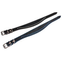 Produktbild von Karlie Flaingo Chic Hundehalsband aus Leder Schwarz-Blau 45cm x 35mm - 45 cm