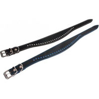 Produktbild von Karlie Flaingo Chic Hundehalsband aus Leder Schwarz-Grau 45 cm x 35 mm