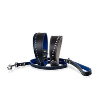 Produktbild von Karlie Flamingo Halsband Chic aus Leder für Hunde in Schwarz-Grau 40cm x 35mm