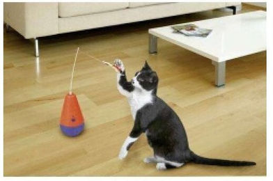 Karlie Flamingo Kitty Snippy Ferngesteuerte Spielangel für Katzen in Orange und Blau aus Kunststoff – Bild 1 von 3