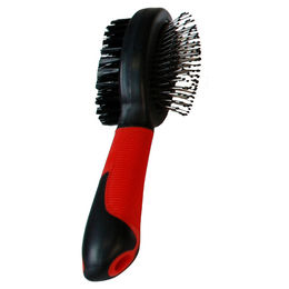 Karlie Flamingo Professional 2 in 1 Bürste für Haut und Fell in Rot/Schwarz Größe Groß aus Gummi – Bild 1 von 7