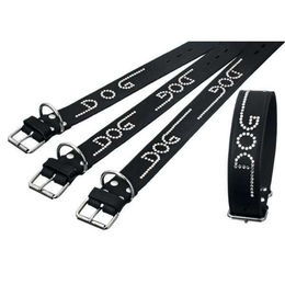 Karlie Flamingo Rondo Hundehalsband mit Strass aus Kunstleder Schwarz 50mm x 50cm - 50 cm – Bild 1 von 2