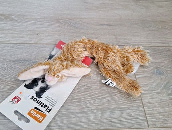 Karlie Flatino Plüschspielzeug Hase mit Squeaker 25cm Braun – Bild 1 von 2