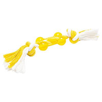 Produktbild von Karlie good4fun Hundespielzeug Knochen mit Seil aus Gummi und Baumwolle Gelb - 1 Stk.