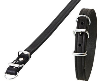 Karlie Halsband aus Leder mit Zugentlastung schwarz Größe S - 42 cm – Bild 1 von 2