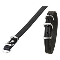 Produktbild von Karlie Halsband aus Leder mit Zugentlastung schwarz Größe S - 42 cm