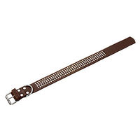 Produktbild von Karlie Hundehalsband Vintage Viereckniete aus Leder Braun Größe L 70 cm x 50 mm
