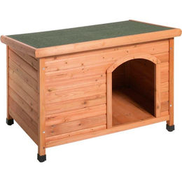 Produktbild von Karlie Hundehütte Classic Flat aus Holz in Braun, wasserdicht, 104x70x66cm