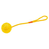 Produktbild von Karlie Hundespielzeug Ball mit Wurfseil aus TPR und Baumwolle Gelb - 1 Stk.