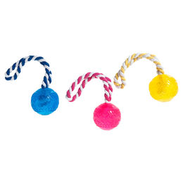 Produktbild von Karlie Hundespielzeug Flamingo TPR Ball mit Seil farblich sortiert