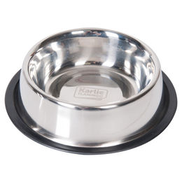 Karlie Hundnapf aus Edelstahl mit Gummirand in Silber - 470 ml – Bild 1 von 6