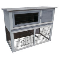 Produktbild von Karlie Kaninchenstall Duplex Cottage aus Holz für Kaninchen und Meerschweinchen in Braun und Grau
