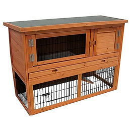 Karlie Kaninchenstall Loft aus Holz in Natur Braun L 111 cm B 45 cm H 78 cm – Bild 1 von 3
