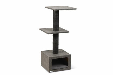 Karlie Katzen Kratzbaum aus Filz als Katzenbett und Katzenhöhle in Grau – Bild 1 von 12