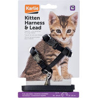 Produktbild von Karlie Katzengeschirr für Kätzchen schwarz mit Klickverschluss und 120 cm verstellbar